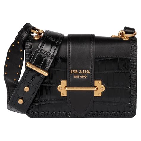 prada crocodile bag 1st dibs|Prada cahier crocodile leather bag.